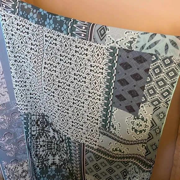 Bohemian Teal/Blue Lightweight Kimono Angel Sleeves With Slide Slits ONE SIZE - Picture 6 of 9